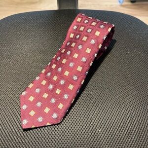 Robert Talbott Burgundy and Gold Patterned Tie
